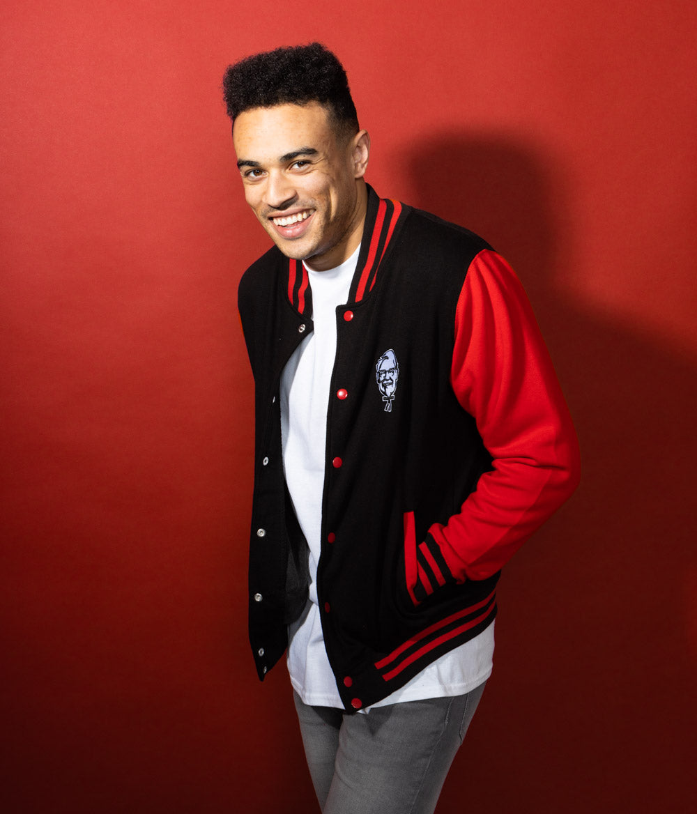 The Colonel's Varsity Jacket - Black & Red