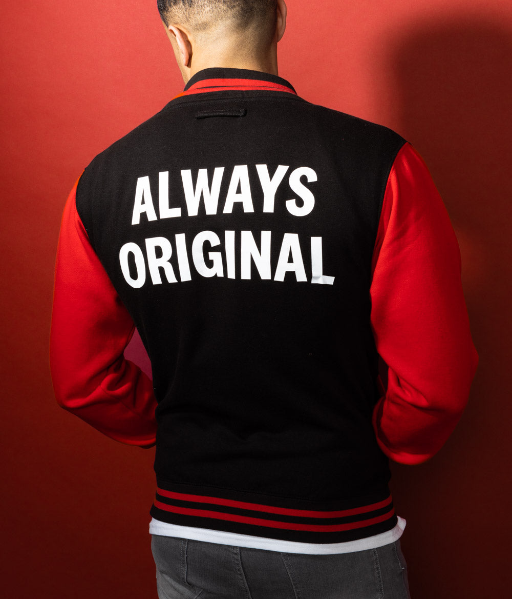 The Colonel's Varsity Jacket - Black & Red