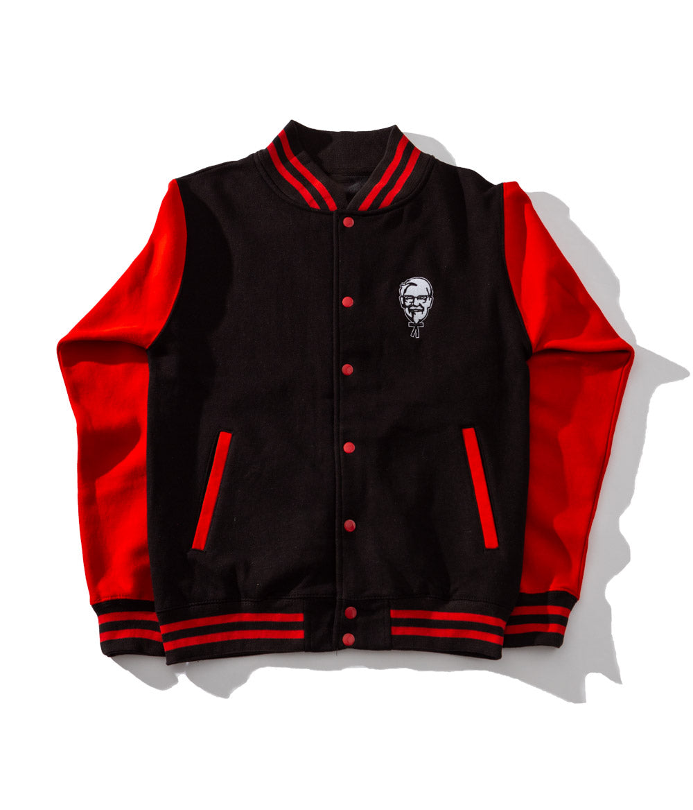 The Colonel's Varsity Jacket - Black & Red